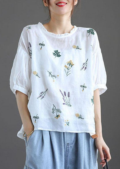 Modern Pink Regular Embroideried Summer Half Sleeve