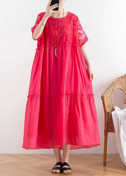 Modern Rose Patchworkprint Cotton Party Summer Dress