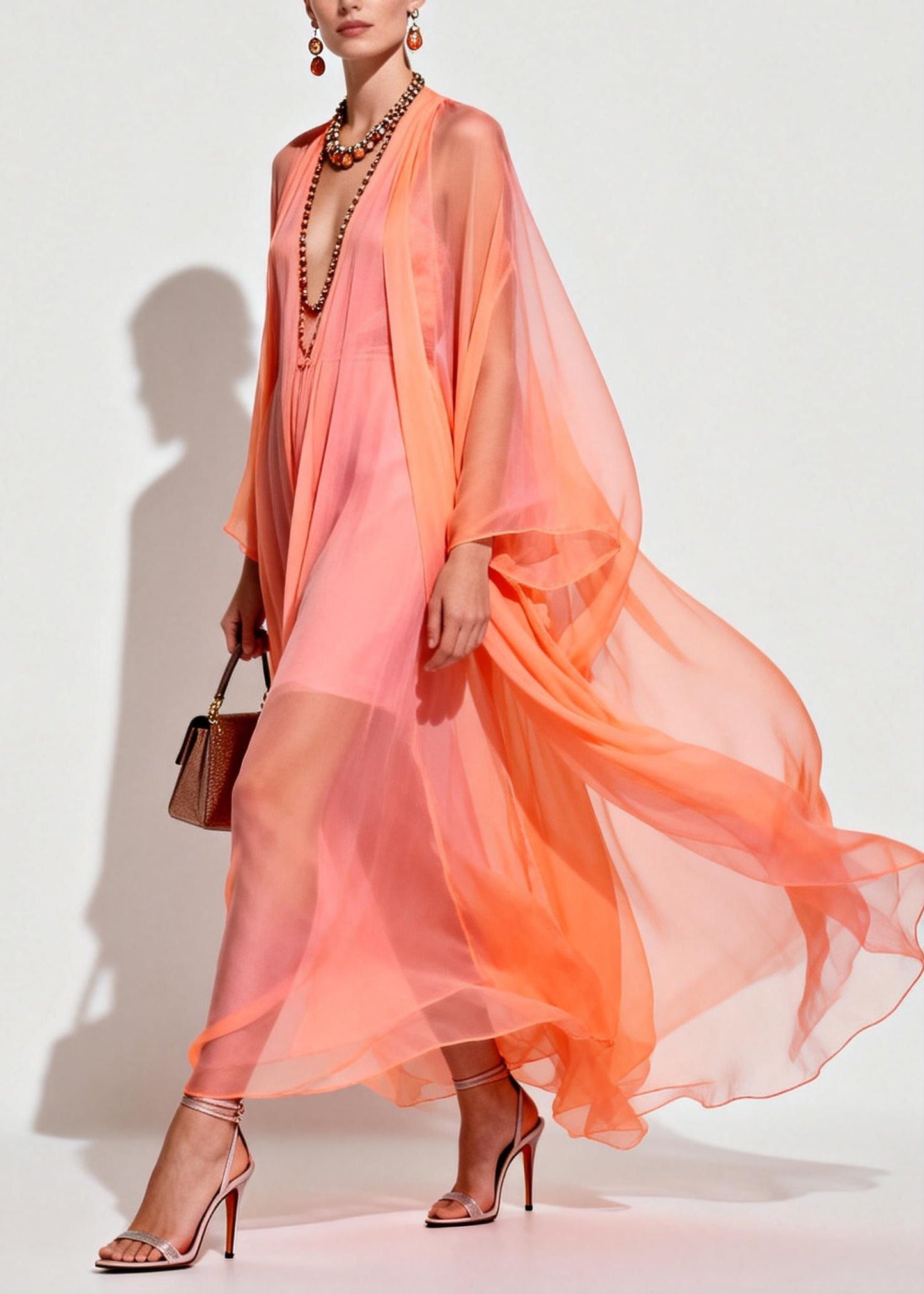 Modern V Neck Patchwork Chiffon Sets 2 Pieces Summer