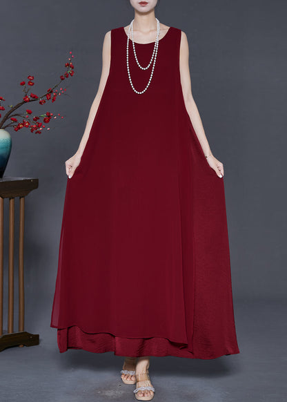 Mulberry Chiffon Maxi Dress Oversized Summer