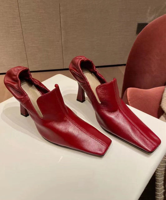 Mulberry High Heels Cowhide Leather Soft Splicing