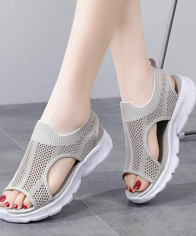 Multicolour Sandals Knit Fabric Hollow Out Sandals