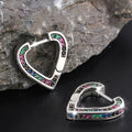 Colorful Crystals Silvered Earrings