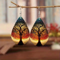 Colorful Tree of Life Drop Earrings