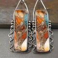 Colorful Nature Rectangular Stone Earrings