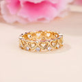 Gold Zirconia Trail Heart Ring