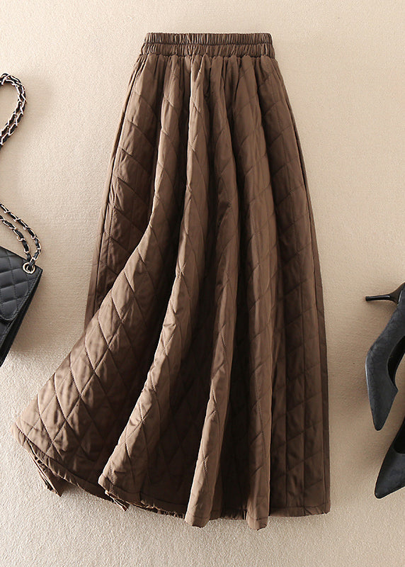 Natural Brown Pockets Thick Skirt Winter