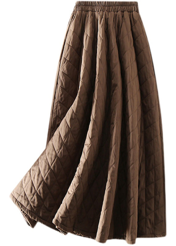Natural Brown Pockets Thick Skirt Winter