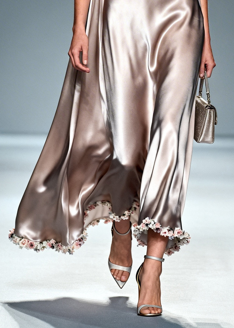 Natural Khaki Turtle Neck Silk Dresses Sleeveless