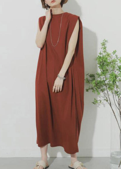 Natural Mulberry O-neck Maxi Dress Summer