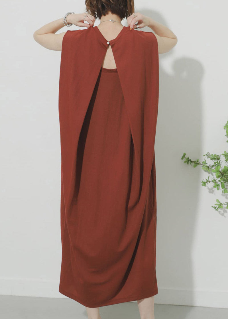 Natural Mulberry O-neck Maxi Dress Summer