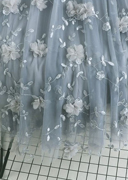 Natural Pink Embroideried Tulle Skirts Spring