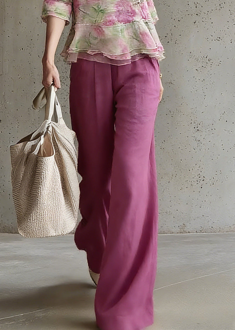 Natural V Neck Print Top and Pants Two Pieces Set Spring