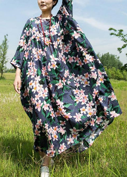 Natural O Neck Half Sleeve Chiffon Clothes for Ideas Navy Print Dress Summer