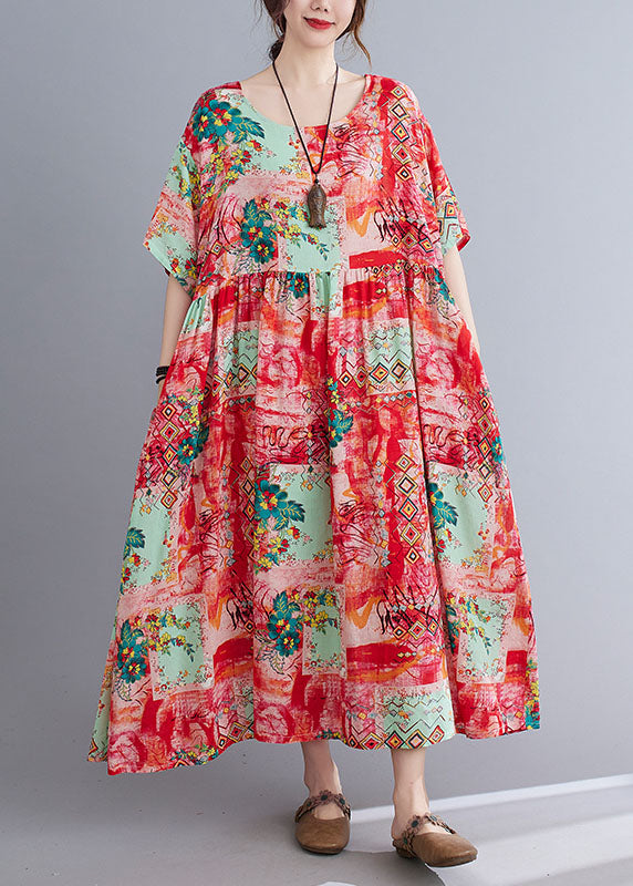 Neck Loose Summer Dress for