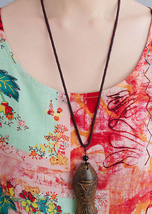 Neck Loose Summer Dress for
