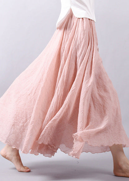 New Beige High Waist Cotton Skirt Summer