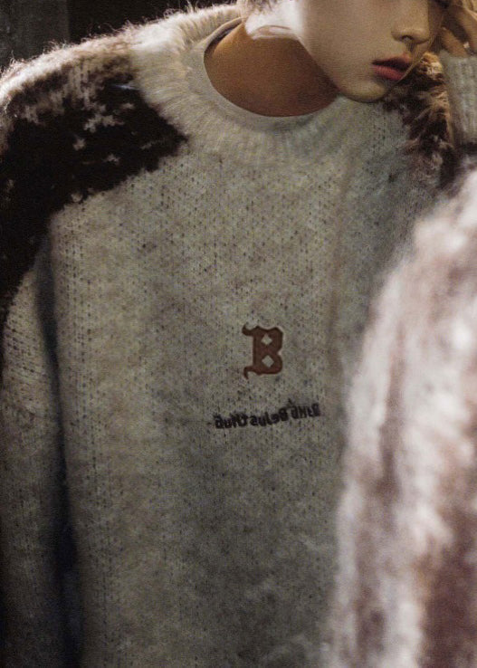New Beige Tie Dye Cozy Knit Sweaters Winter