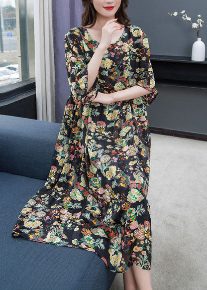 New O Neck Wrinkled Patchwork Chiffon Dress Summer