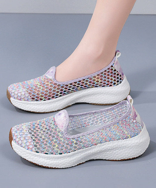 New Multicolor Splicing Breathable Mesh Flat Shoes for