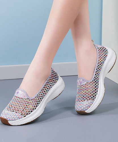 New Multicolor Splicing Breathable Mesh Flat Shoes for