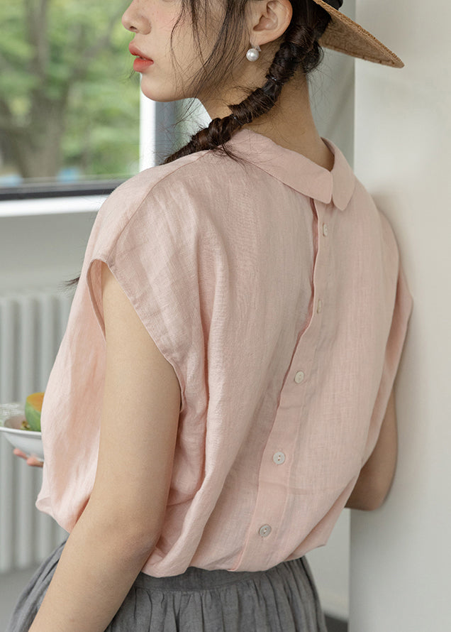 New Pink Wear on Both Sides Cotton Top Sleeveless