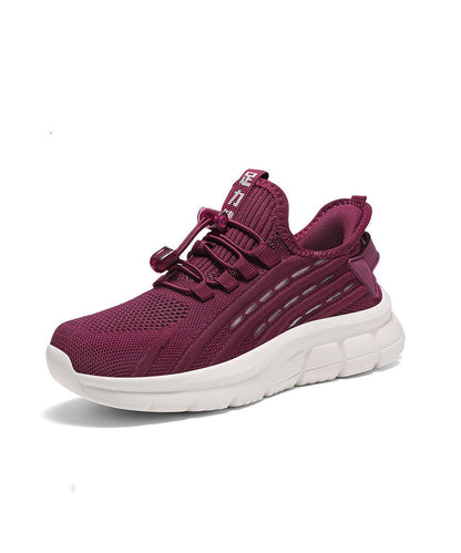 New Purple Breathable Mesh Unique Splicing Flat Feet Shoes