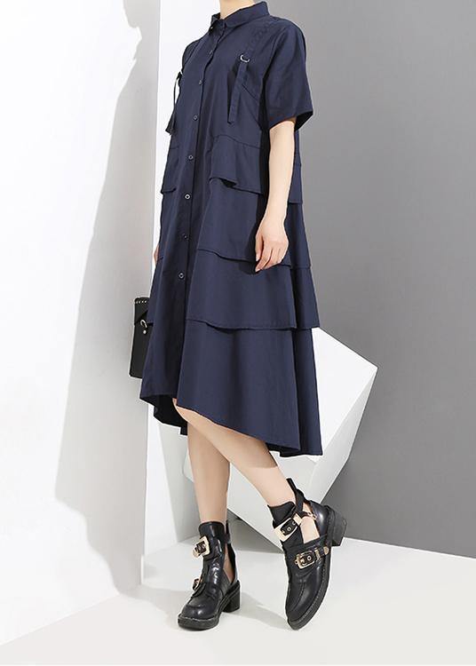 New Woman Summer Blue Style Shirt Dress