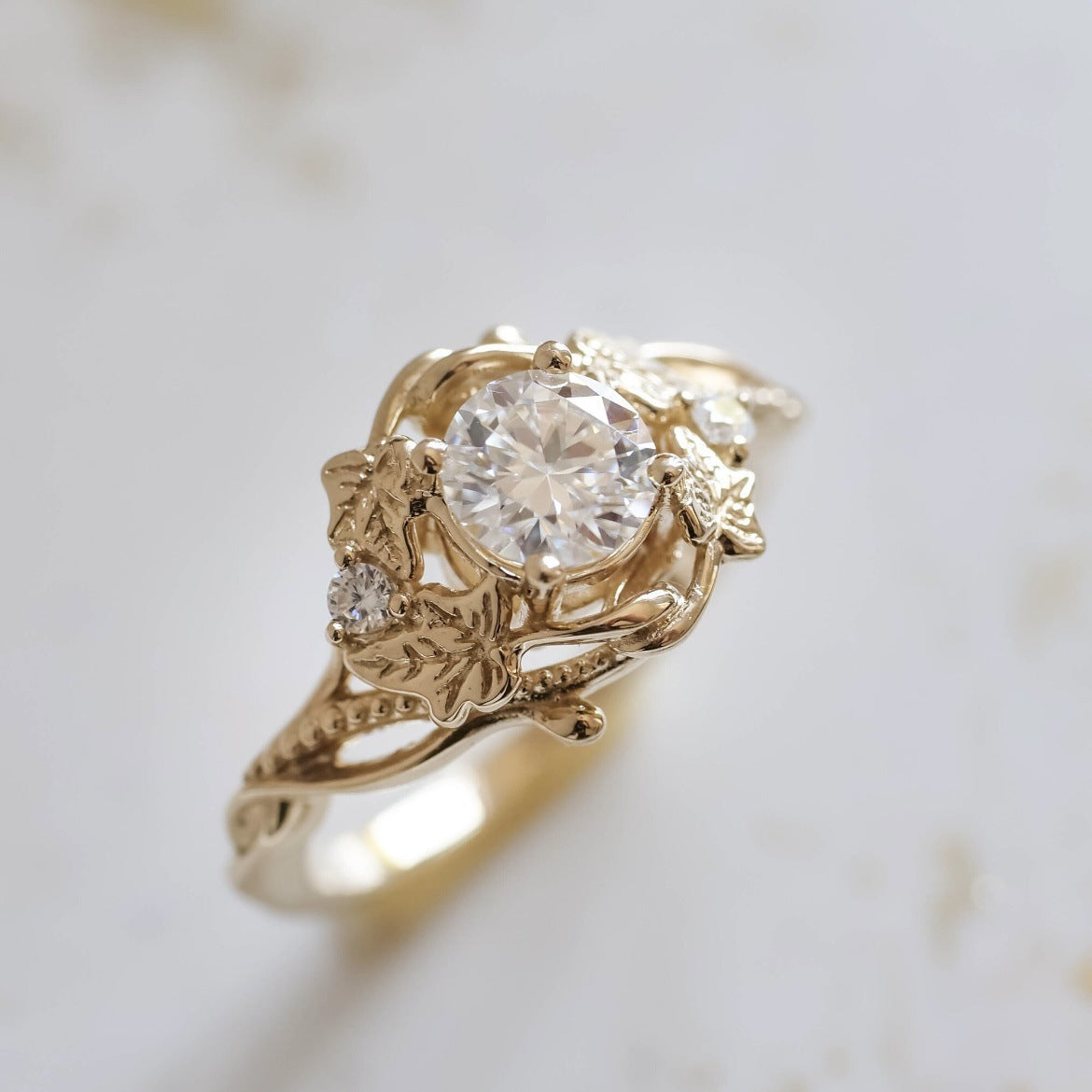 Delicate Artisan Gold Ring