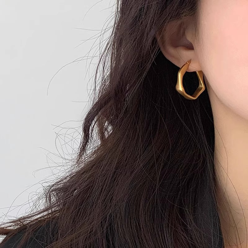 Delicate Artisan Gold Earring