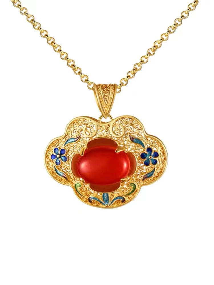 Delicate Artisan Gold Pendant