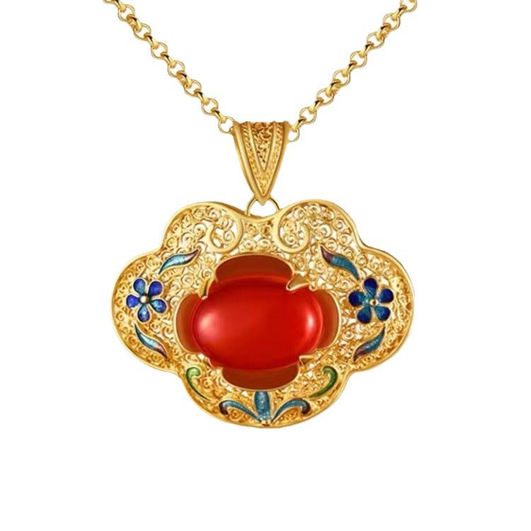 Delicate Artisan Gold Pendant