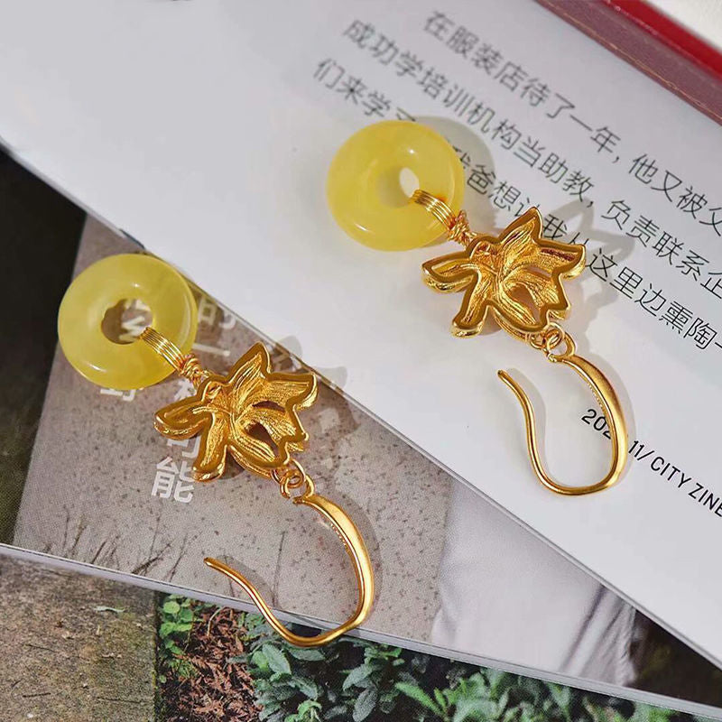 Delicate Artisan Gold Earring