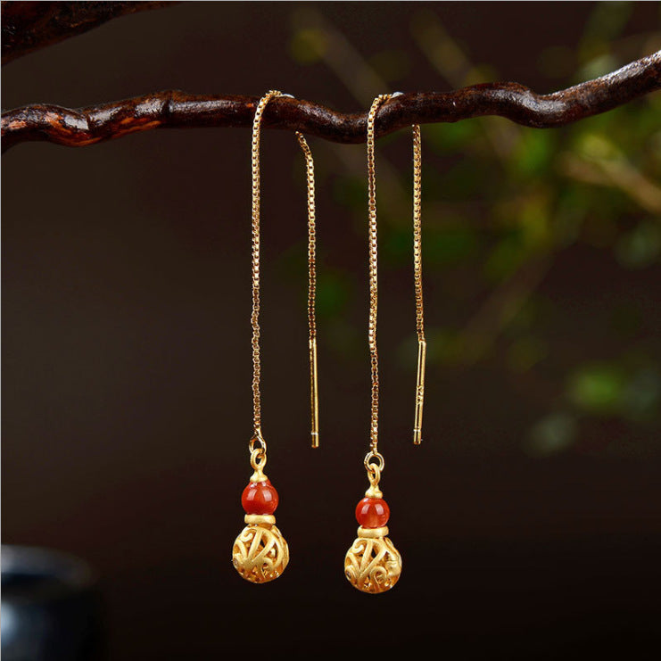 Delicate Artisan Gold Earring