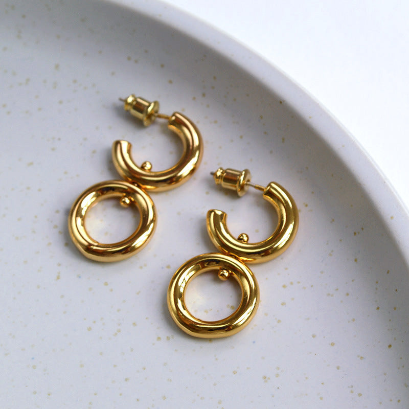 Vintage Handmade Gold Earring