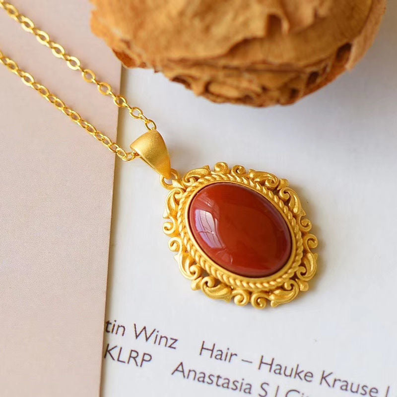 Delicate Artisan Gold Pendant