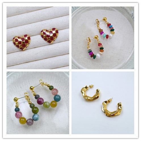Delicate Artisan Gold Earring
