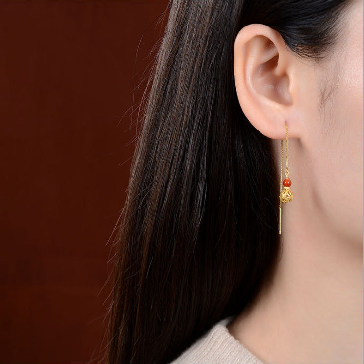 Delicate Artisan Gold Earring