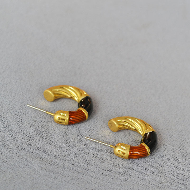 Delicate Artisan Gold Earring