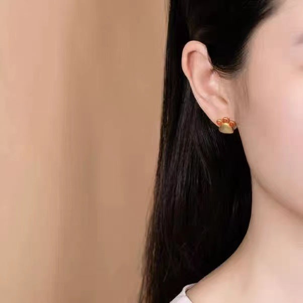 Vintage Handmade Gold Earring