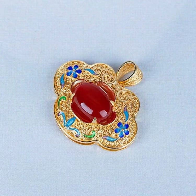 Delicate Artisan Gold Pendant