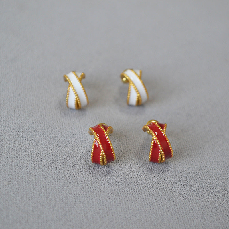 Delicate Artisan Gold Earring