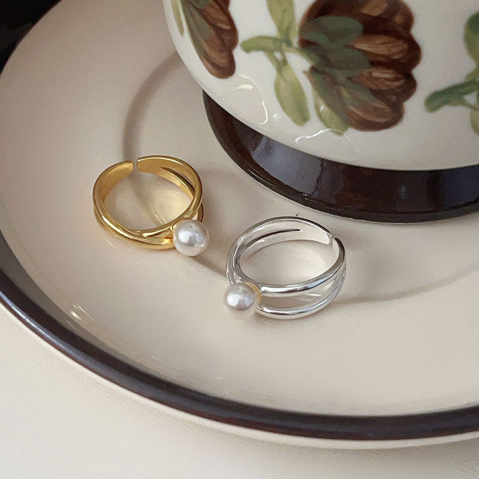 Delicate Artisan Pearl Ring