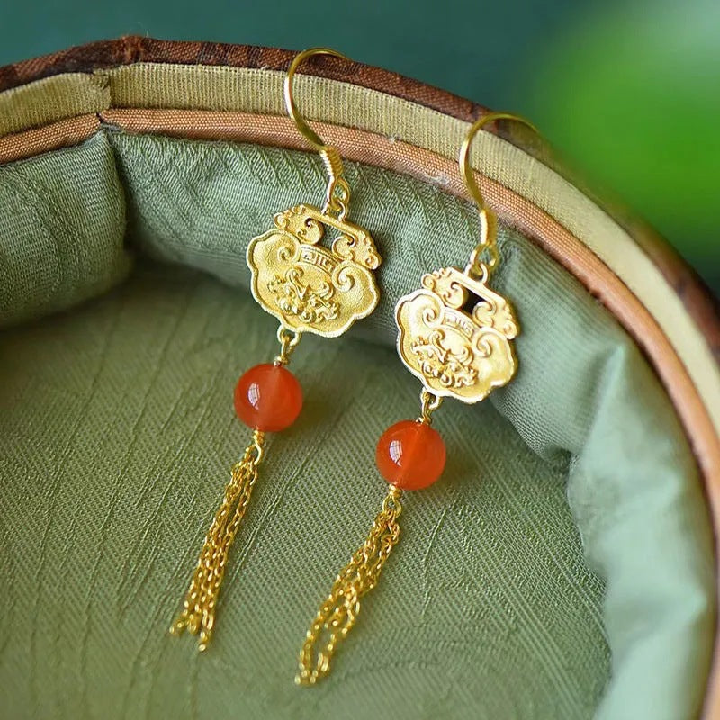 Delicate Artisan Gold Earring