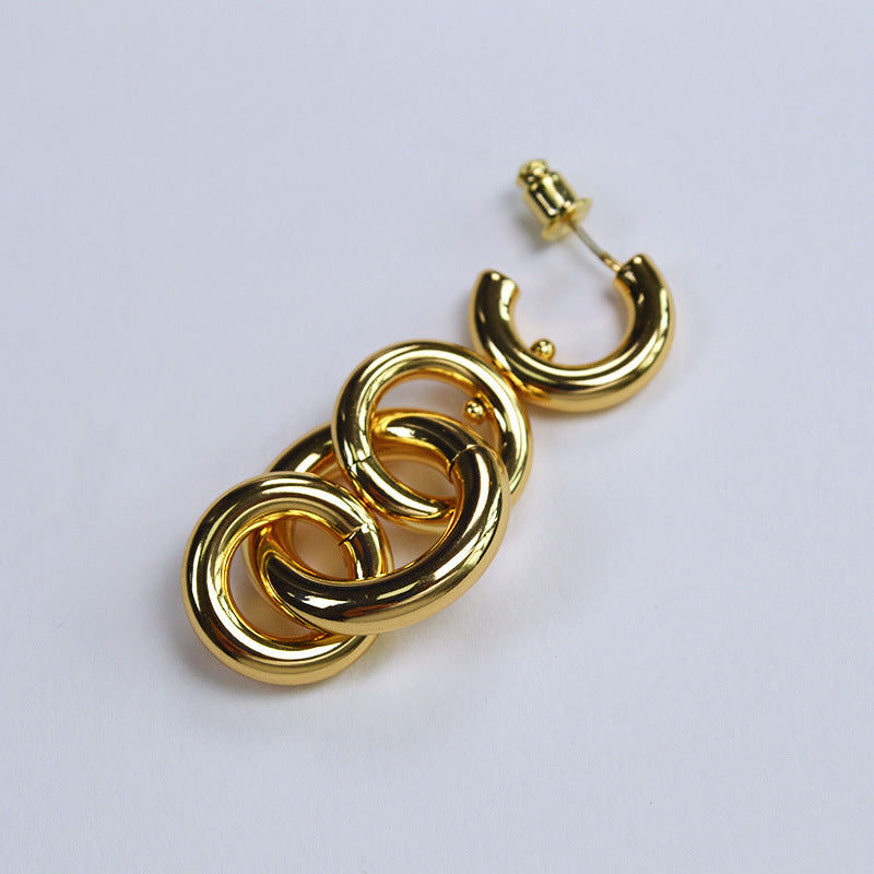 Vintage Handmade Gold Earring