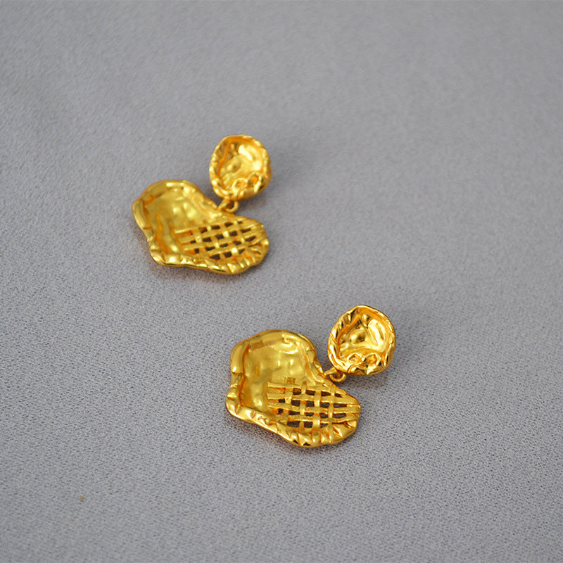 Delicate Artisan Gold Earring