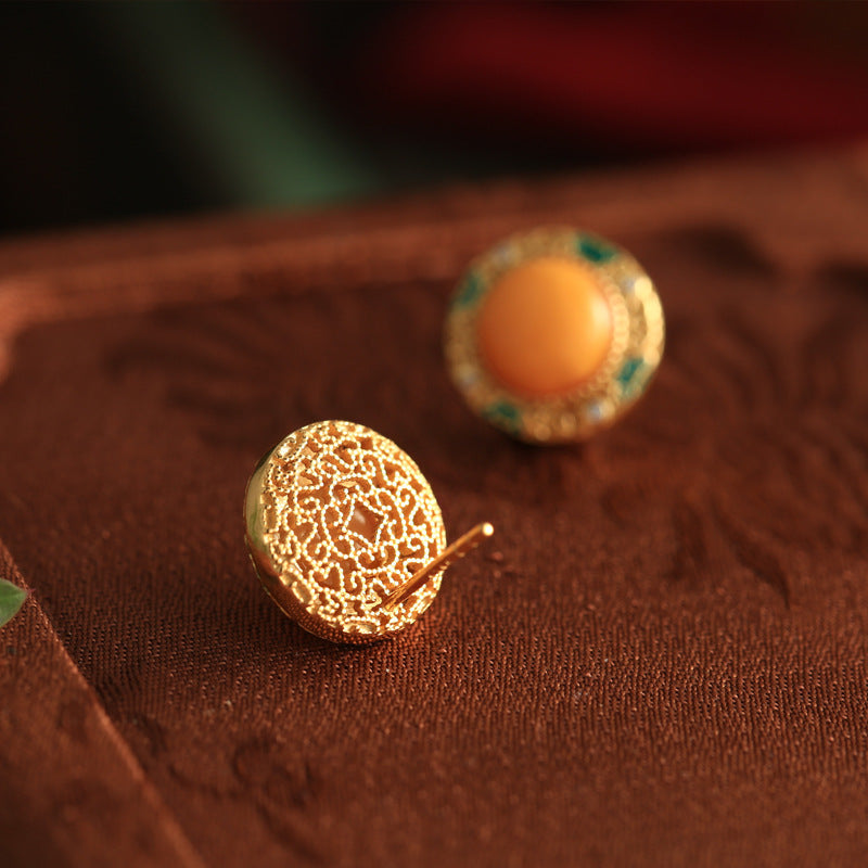 Delicate Artisan Gold Earring