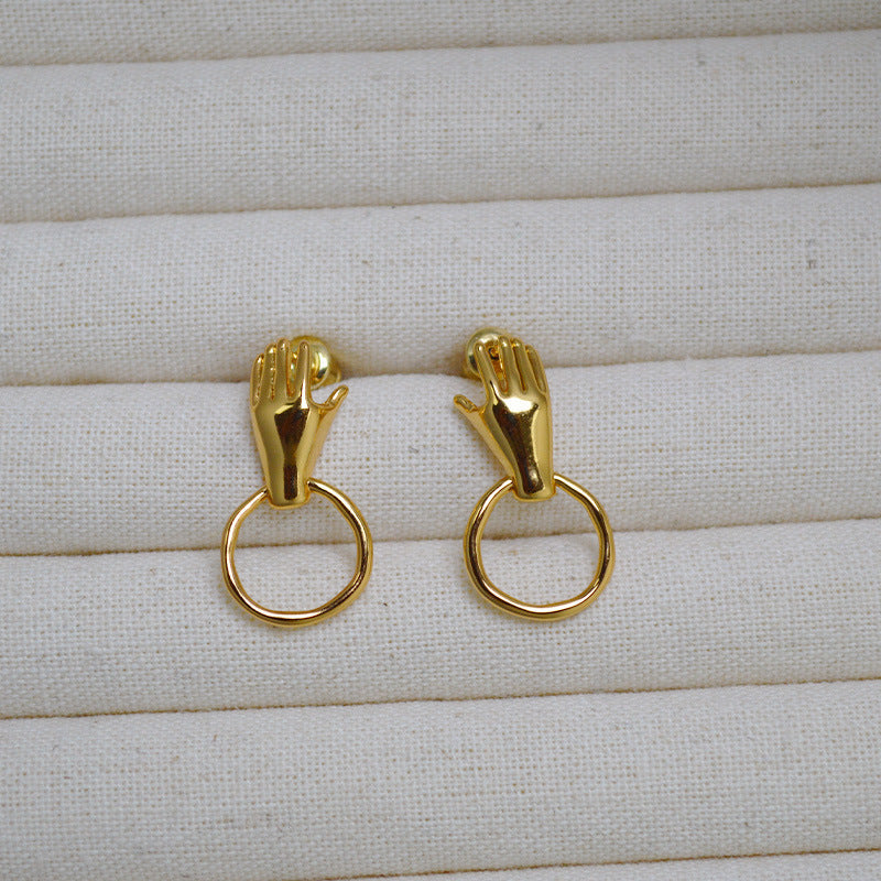 Vintage Handmade Gold Earring