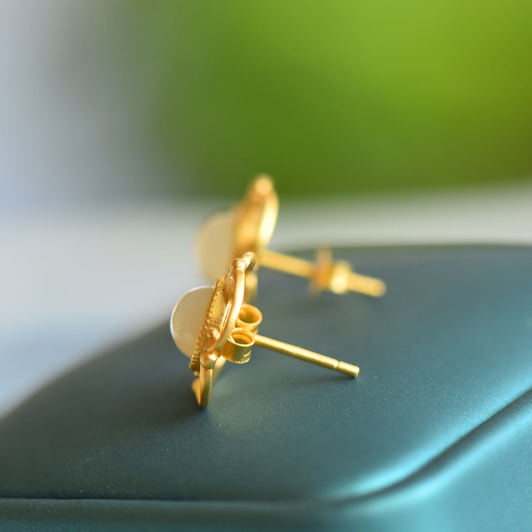 Delicate Artisan Gold Earring