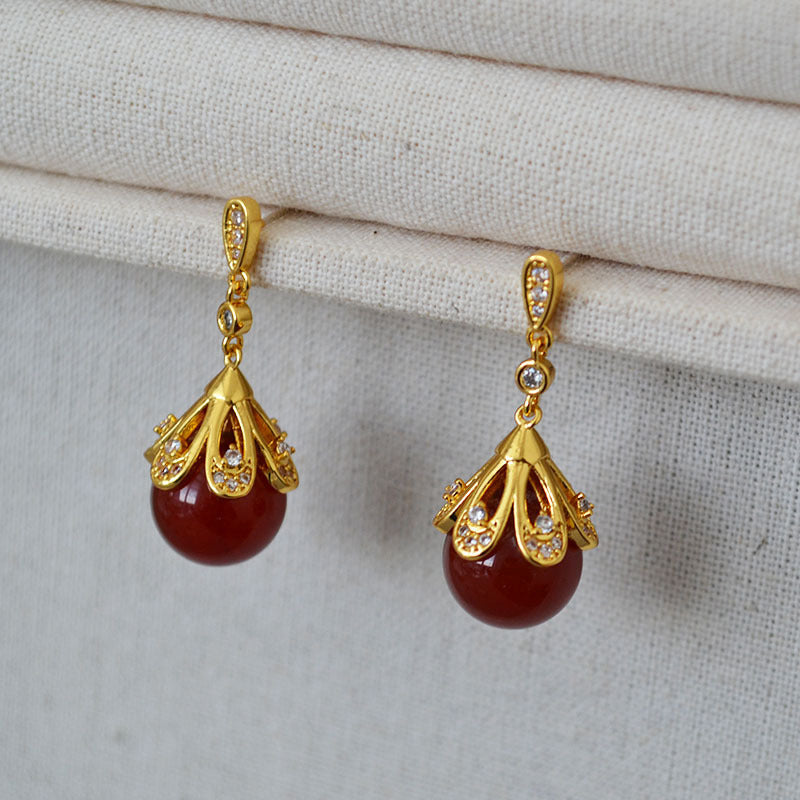 Vintage Handmade Gold Earring